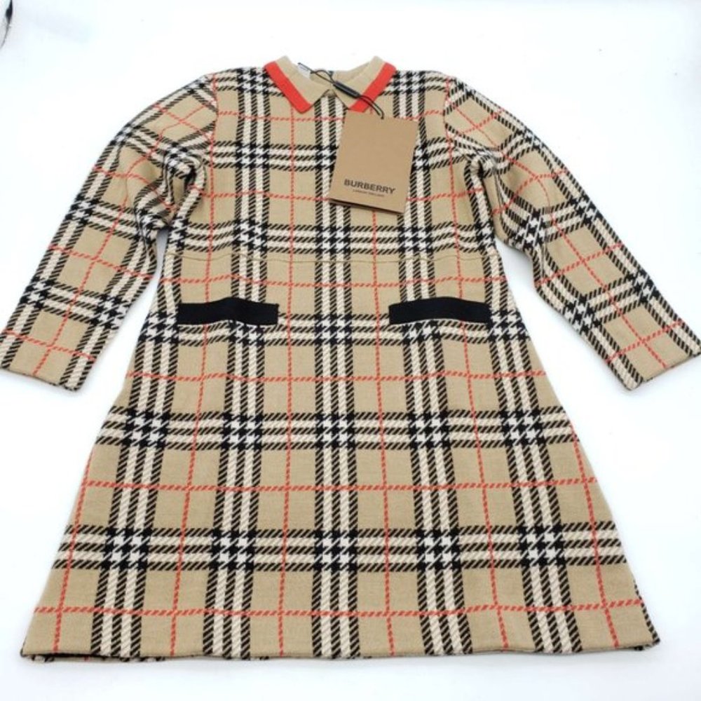 Burberry Vintage Check Jacquard Wool Dress Kids - Picture 3 of 15